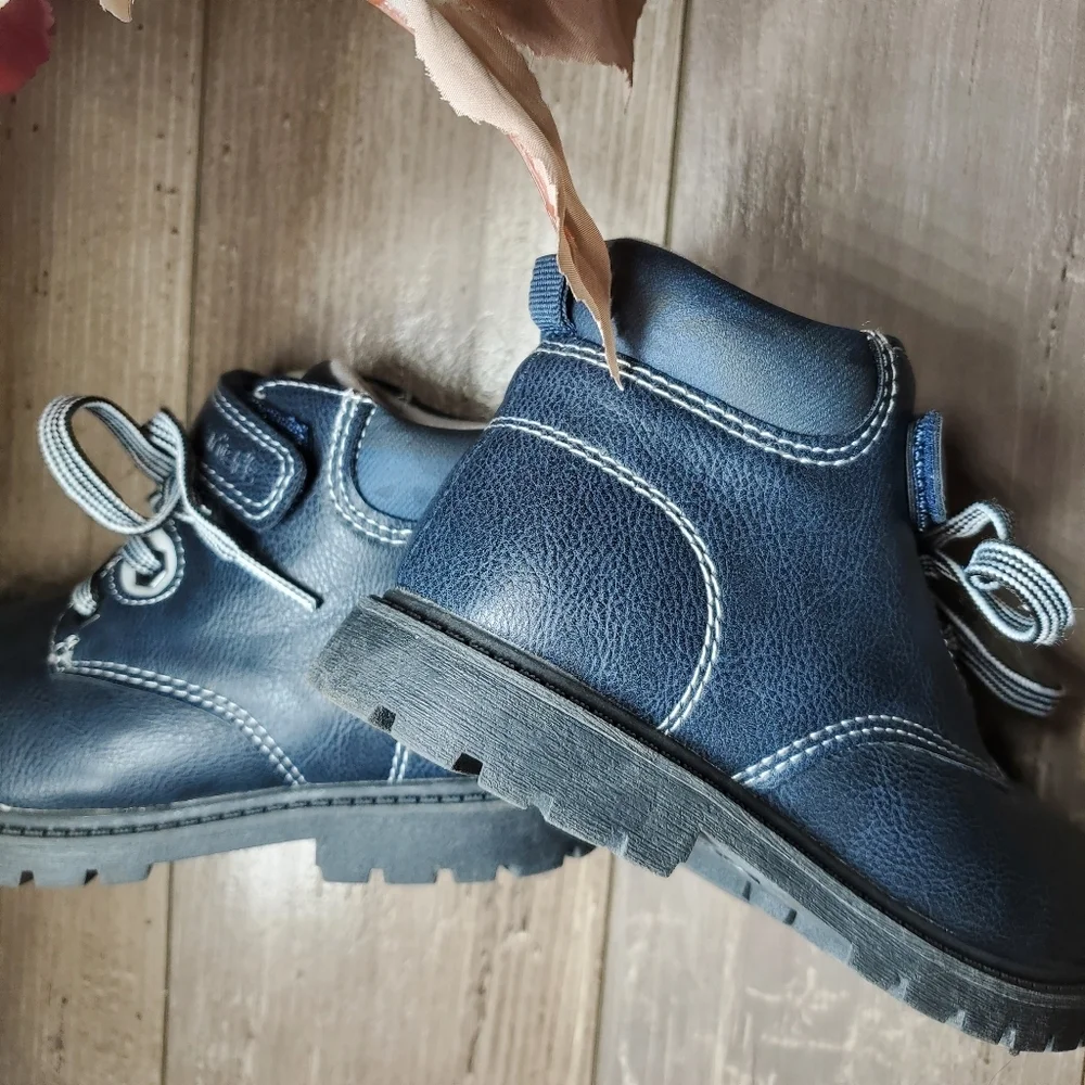 Carter's Toddler Boy Navy Blue Mitch Boots High-Top Shoes Size 11M NWOT
